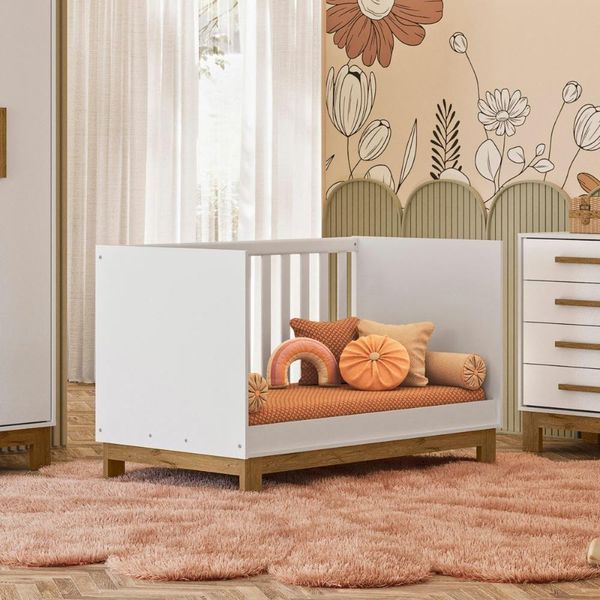 Berço Mini Cama Encanto Slim Branco Acetinado