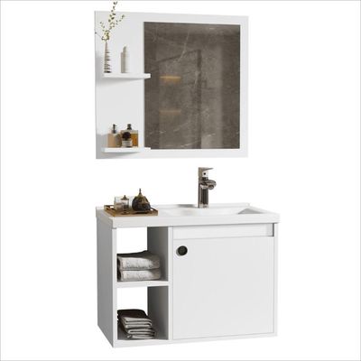 Conjunto Gabinete Com Espelheira E Cuba Para Banheiro Éden Branco