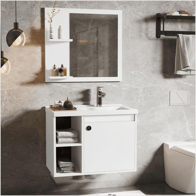Conjunto Gabinete Com Espelheira E Cuba Para Banheiro Éden Branco