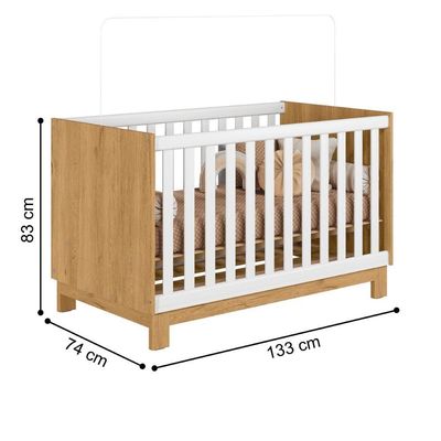 Berço Mini Cama Encanto Slim Freijo Toq Branco Acetinado