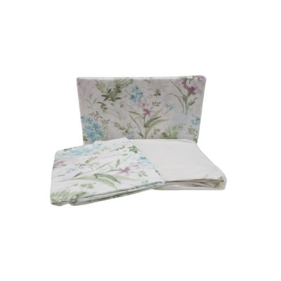 Jogo Cama Solteiro 3 Peças Microtec 180 Fios Corttex Floral Lilas