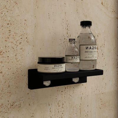 Prateleira Porta Shampoo Slim 20cm Preto Fosco