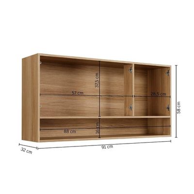 Armário Aéreo New 3 Portas Arte Móveis Cinamomo-off White