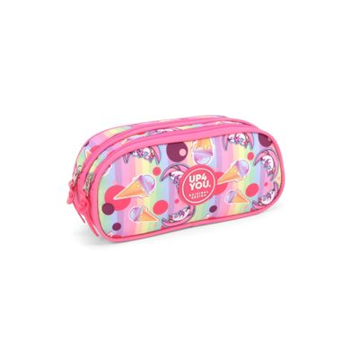 Estojo Escolar Duplo Unicornio Up4You Luxcel ET40757UP Rosa
