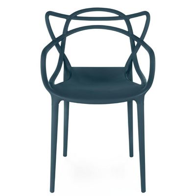 Kit 2 Cadeiras De Jantar Allegra Design Empilhável - Azul Marinho