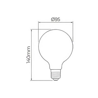 Lâmpada Led Stella Filamento Balloon Milky G95 7w E27 Bivolt 3000k - Luz Amarela