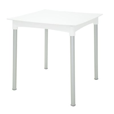 Mesa Tramontina Diana Em Polipropileno Branco Com Pernas De Alumínio Anodizado