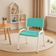 Kit 7 Cadeiras Infantil Iso, Escola, Base Branco- Verde água