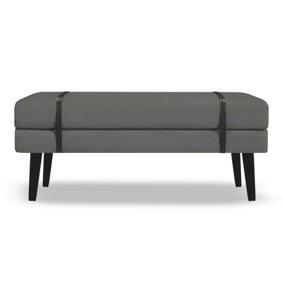 Banco Estofado Viena 1,40m Suede Cinza - Inova Decorações