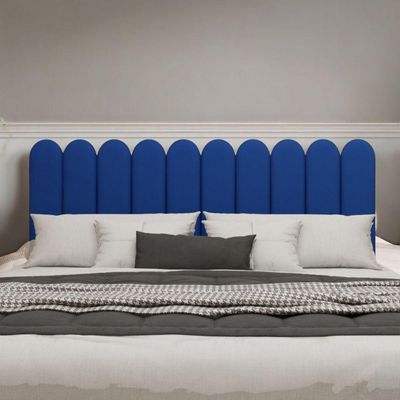 Cabeceira Nuvem King Size Facil Instalação 10 Placas 45x20cm Azul Marinho