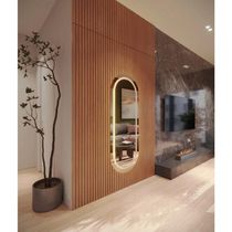 Espelho Oval Corpo Inteiro 170cm x 70cm Polido LED Jateado Luz Branca Ou Amarela Sala Quarto Banheiro Quente