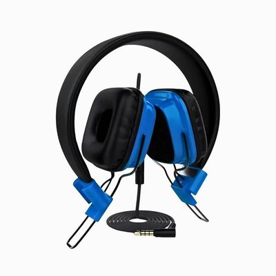 Fone de Ouvido Infantil Azul Dobrável Com Fio Headset