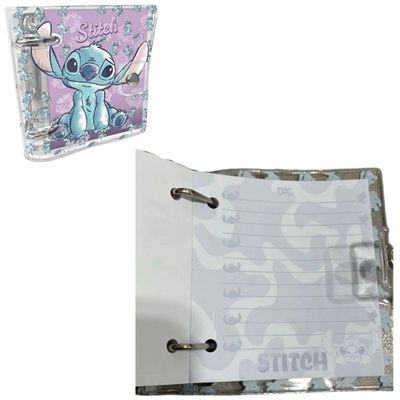 FICHÁRIO ARGOLADO MINI STITCH PVC CRISTAL 80FLS - 5380 - DAC