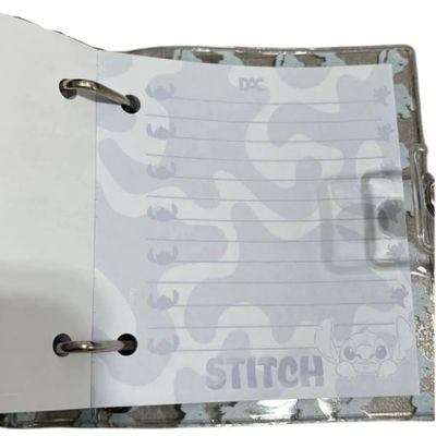 FICHÁRIO ARGOLADO MINI STITCH PVC CRISTAL 80FLS - 5380 - DAC