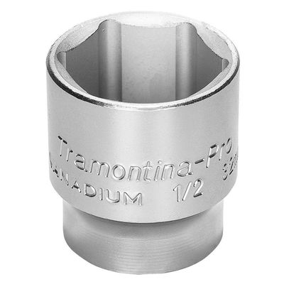 Soquete Sextavado em Aço Cromo Vanádio 12 mm - Encaixe 1/2" Tramontina PRO