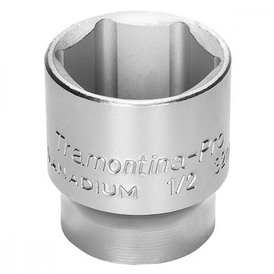 Soquete Sextavado em Aço Cromo Vanádio 12 mm - Encaixe 1/2" Tramontina PRO