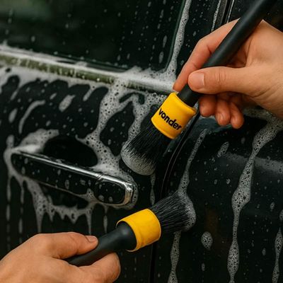 Kit 5 Pincéis Lavagem Limpeza Detalhamento Automotivo Vonder Estética Carro Moto