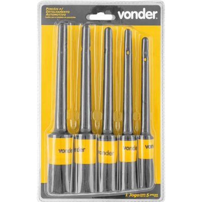 Kit 5 Pincéis Lavagem Limpeza Detalhamento Automotivo Vonder Estética Carro Moto
