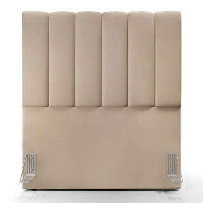 Cabeceira Cama Box Solteiro 100 cm Dália W01 Suede Bege - Lyam Decor