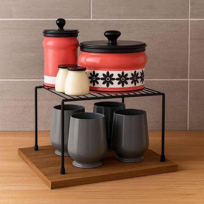 Kit 2 Organizadores de Armário Prateleira Aramada Multiuso Preto 27cm Pequeno Utimil