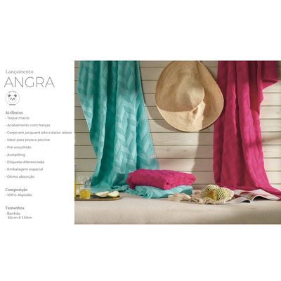 Toalha de Praia Angra 86x150cm Karsten Pink