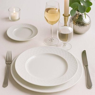 Jogo 12 Pratos Rasos Porcelana Branca 27cm Tramontina Ingrid Cozinha Servir Mesa Posta Jantar Almoço