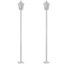 Conjunto 2 Postes de Jardim Luminária Externa 1,71m Colonial Branco Dital Iluminação Praças