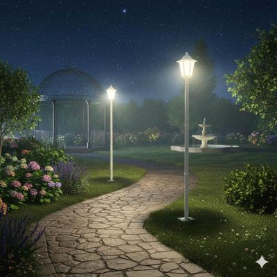 Conjunto 2 Postes de Jardim Luminária Externa 1,71m Colonial Branco Dital Iluminação Praças