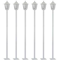 Conjunto 6 Luminárias Externas Poste de Jardim 1,71m Vintage Colonial Branco Dital
