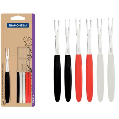 Kit 48 Mini Garfos para Petiscos Aço Inox Tramontina Servir Hótéis Restaurantes Petiscarias