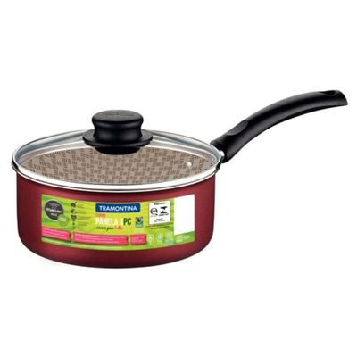 Jogo 2 Panelas Alumínio com Tampa Vidro 1,4L Antiaderente Tramontina 16cm Turim