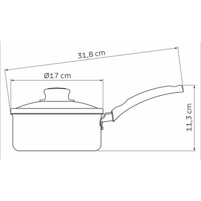 Jogo 2 Panelas Alumínio com Tampa Vidro 1,4L Antiaderente Tramontina 16cm Turim