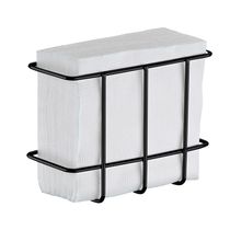 Porta Guardanapo de Mesa Aço Cromado Preto Utimil Organizador Restaurante Lancheria