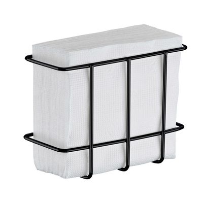 Porta Guardanapo de Mesa Aço Cromado Preto Utimil Organizador Restaurante Lancheria