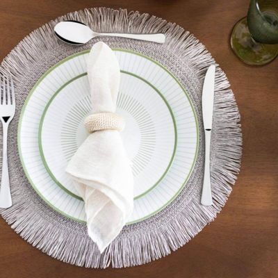 Conjunto 6 Pratos Rasos de Jantar em Porcelana Decorada 25cm Tramontina Lineare Cozinha Mesa Posta