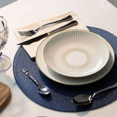 Conjunto 6 Pratos Rasos de Jantar em Porcelana Decorada 25cm Tramontina Lineare Cozinha Mesa Posta