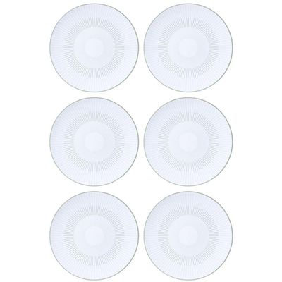 Conjunto 6 Pratos Rasos de Jantar em Porcelana Decorada 25cm Tramontina Lineare Cozinha Mesa Posta