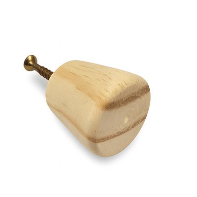 Kit 20 Puxadores de Madeira Redondos Para Móveis Gavetas Armários Modelo Cone