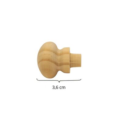 Kit 5 Puxadores de Madeira Redondos Para Móveis Gavetas Armários Modelo Roma Tipo Tapa Furo