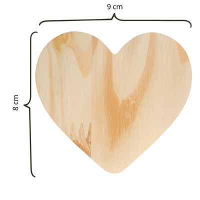 Kit 4 Ganchos Cabideiro de Madeira Pinus Pendurador Parede Formato Coração Decorativo