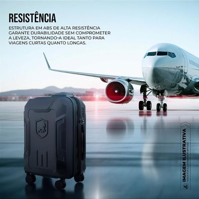 Mala de Bordo 20" com Compactação a Vácuo e Cadeado Antifurto - Survivor - Gshield