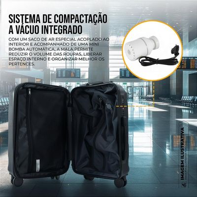 Mala de Bordo 20" com Compactação a Vácuo e Cadeado Antifurto - Survivor - Gshield