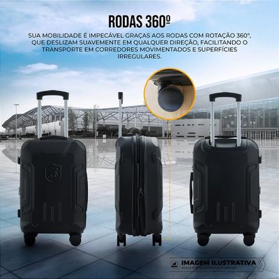 Mala de Bordo 20" com Compactação a Vácuo e Cadeado Antifurto - Survivor - Gshield