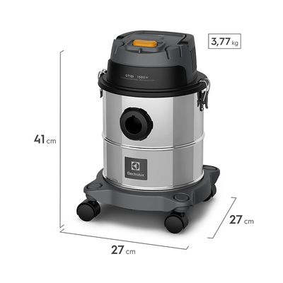 Aspirador de Pó e Água Electrolux 1500W 12L com ThermoControl e Função Sopro Inox (GT12l) 220V
