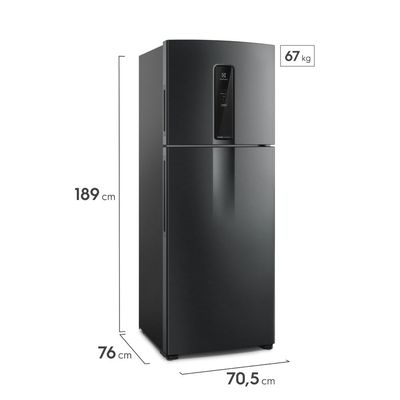 Geladeira Electrolux Frost Free Inverter 480L Efficient com AutoSense SmartBivolt Duplex cor Black Inox Look (IT70B) Bivolt