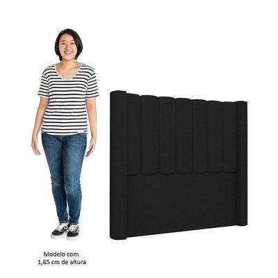 Cabeceira Casal Cama 140cm Claire I02 Linho Preto - Mpozenato