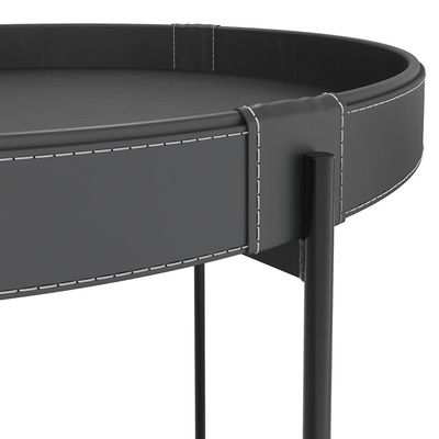 Mesa de Centro Decorativo Sala de Estar 70 cm Industrial Sintético Preto P06 Aura - Lyam