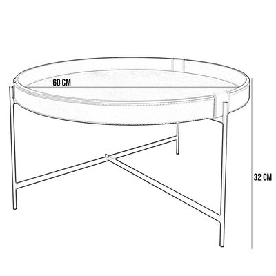 Mesa de Centro Decorativo Sala de Estar 60 cm Industrial Sintético Preto P06 Aura - Lyam