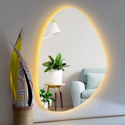 Espelho Orgânico Com LED À Pilha Ou Fonte Decorativo Quente A Fonte 51x80