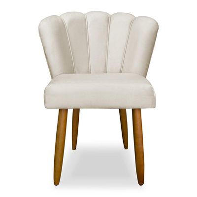 Cadeira Para Mesa De Jantar  Moderna Balaqui Decor Bege